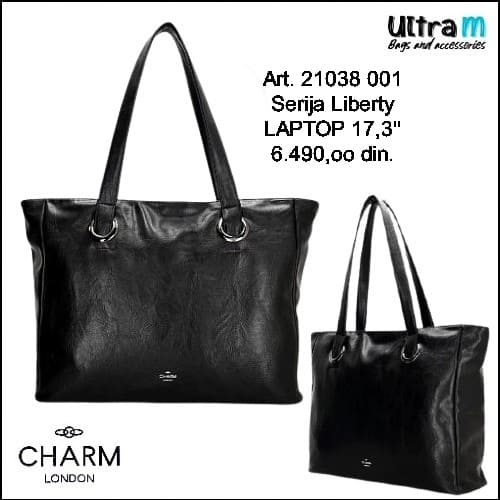 Zenska torba Charm London Art. 21038 001 Liberty laptop 17,3'' crna