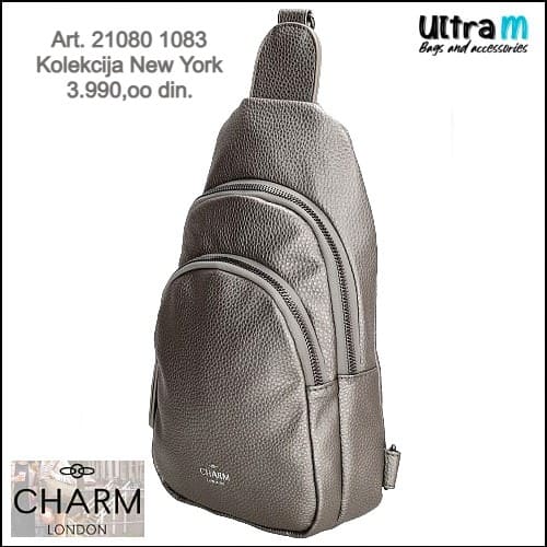 Zenska torba Charm London Art. 21080 1083 New York crossbody srebrna