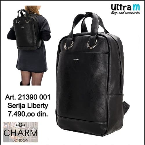 Zenska torba Charm London Art. 21390 001 Liberty ranac lapatop 17.3'' crni