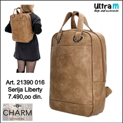 Zenska torba Charm London Art. 21390 016 Liberty ranac lapatop 17.3'' taupe