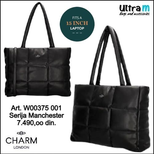 Zenska torba Charm London Art. W00375 001 Manchester laptop 15,6'' crna