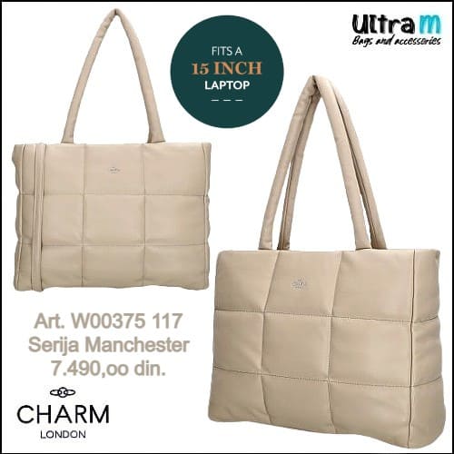 Zenska torba Charm London Art. W00375 117 Manchester laptop 15,6'' light taupe
