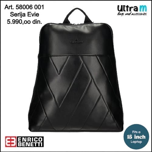 Zenska torba Enrico Benetti Art. 58006 001 Evie crni ranac