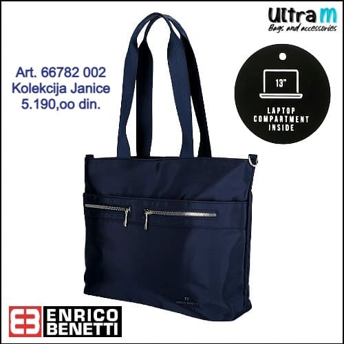 Zenska torba Enrico Benetti Art. 66782 002 Janice laptop 13'' plava