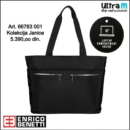 Zenska torba Enrico Benetti Art. 66783 001 Janice laptop 15'' crna