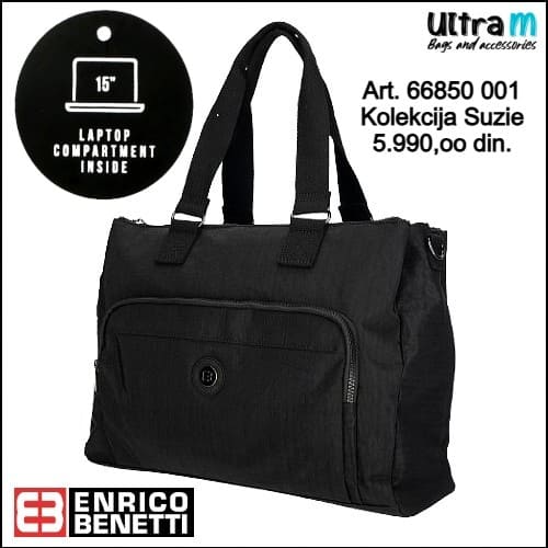 Zenska torba Enrico Benetti Art. 66850 001 Suzie laptop 15'' crna